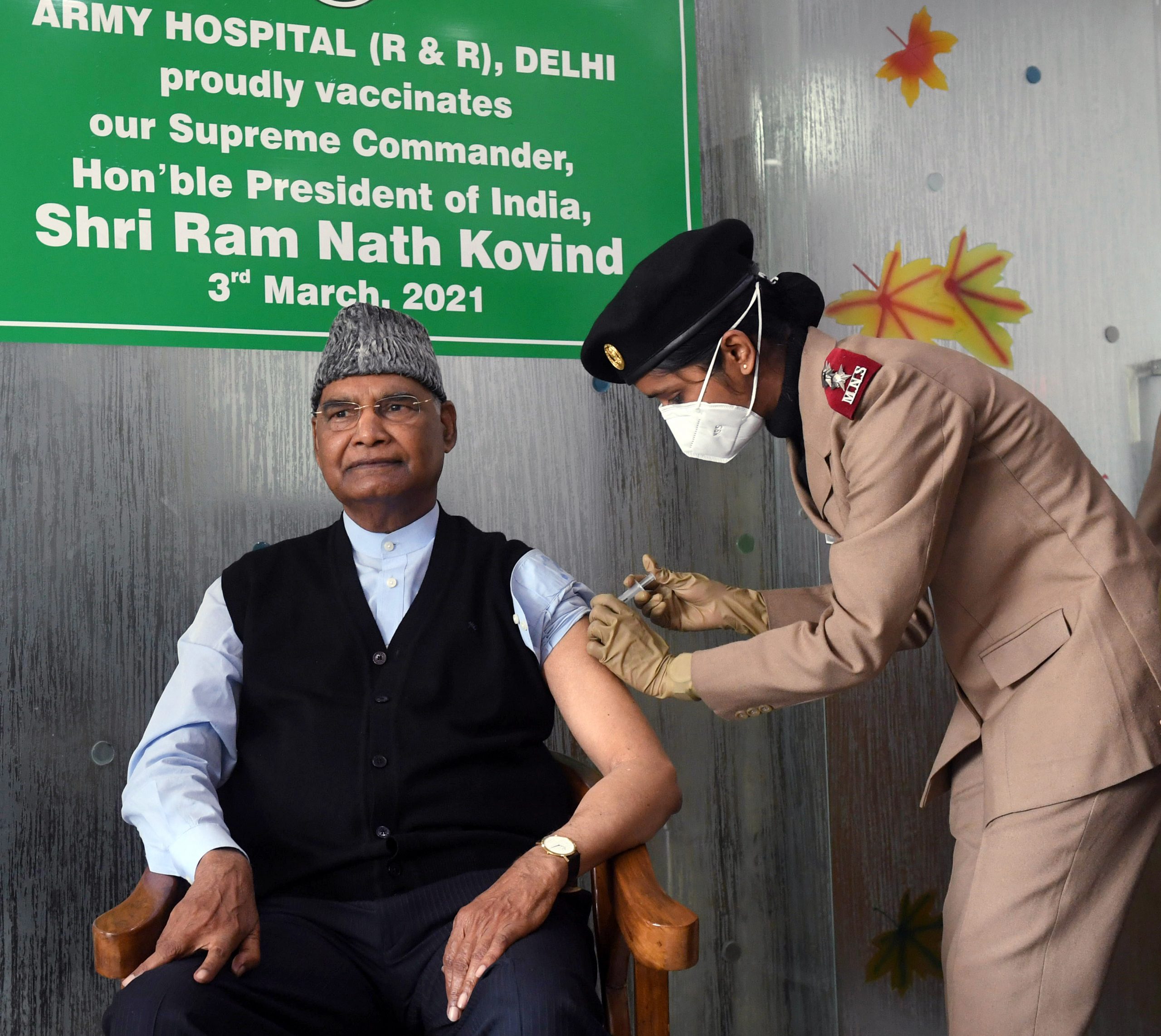 President Kovind receives first dose Of COVID-19 vaccine at Army Hospital in Delhi