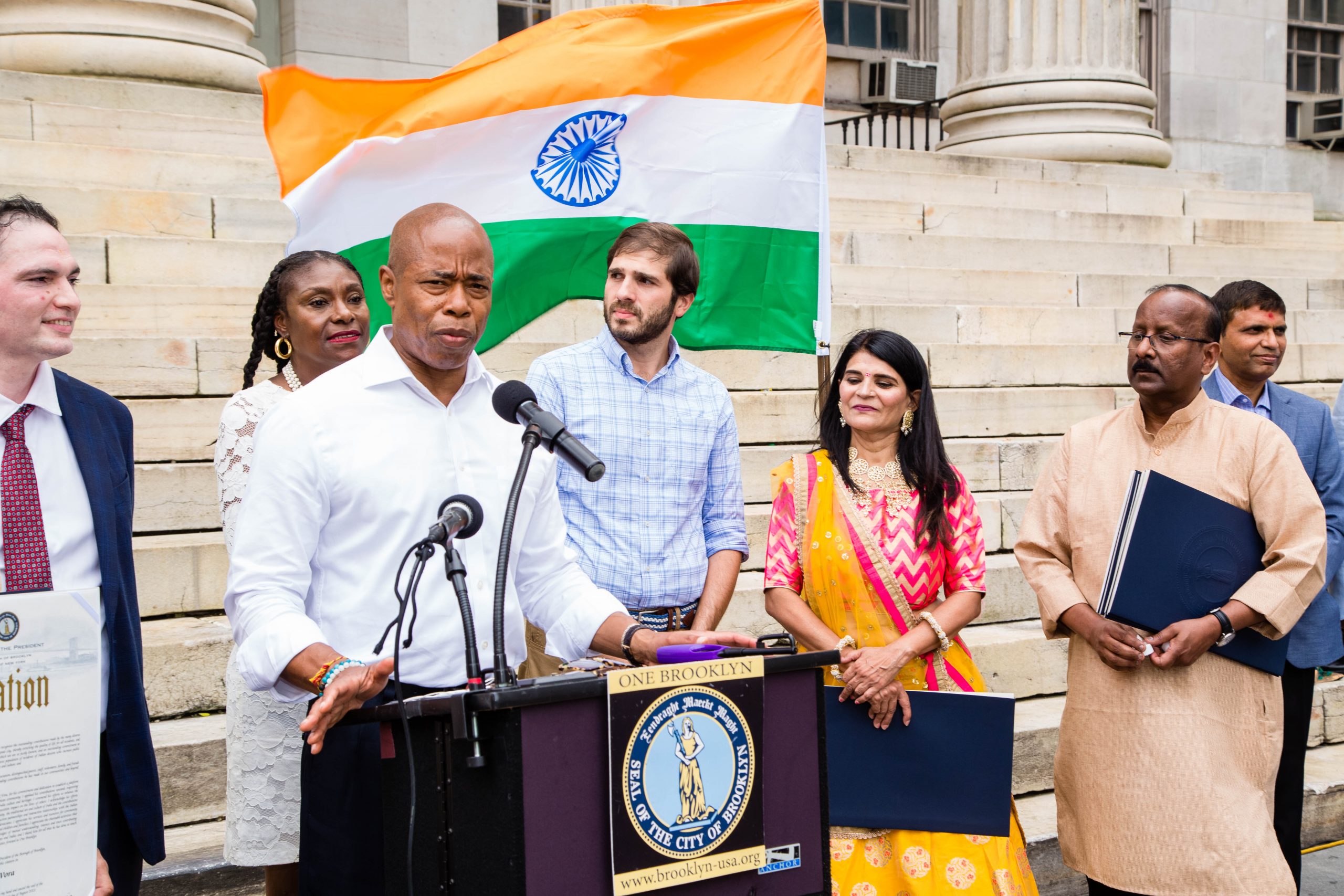 Celebration of 75th Year of India Independence at Brooklyn Borough Hall Steps