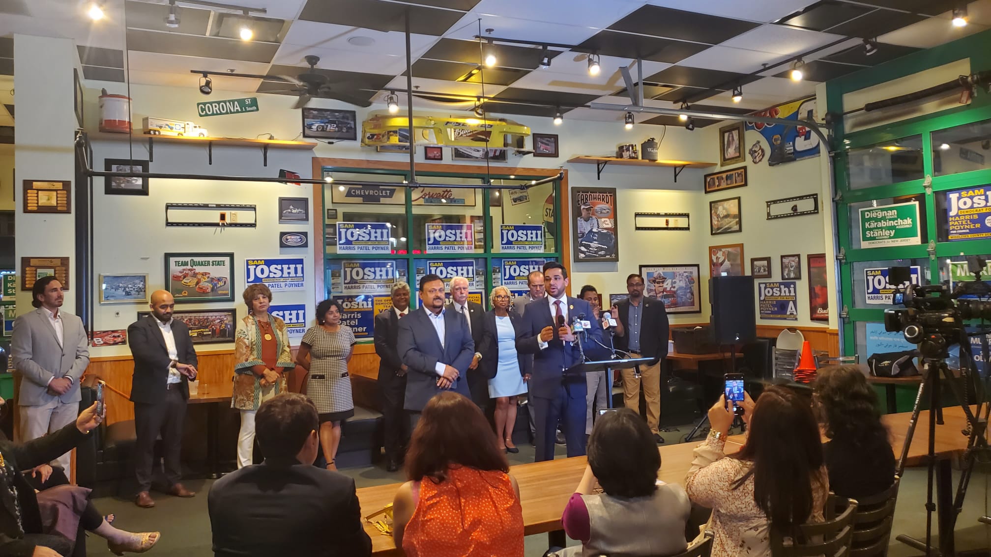 Sam Khan hosts a reception event for Sam Joshi and Democratic Party leaders in New Jersey