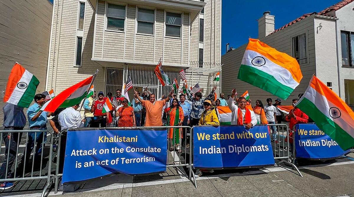 Indian Americans unperturbed by Khalistani attack, rally in favor of India at the San Francisco consulate