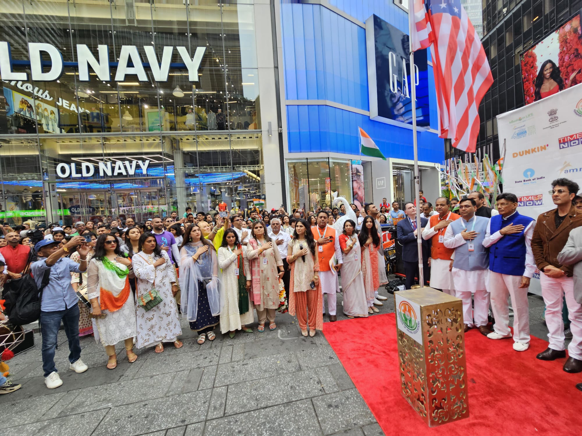 77th Independence Day of India: FIA organizes Indian flag-hoisting at Times Square