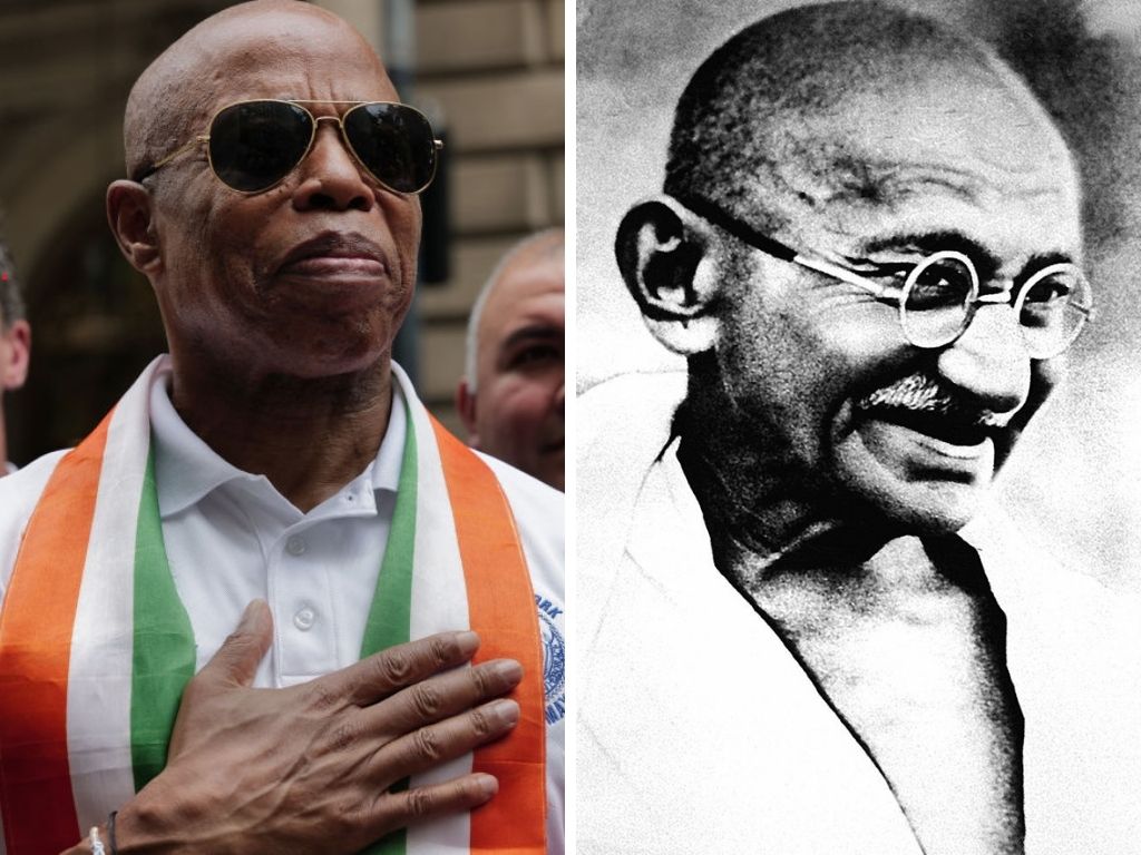“I am Gandhi-like, I think like Gandhi, I act like Gandhi, I want to be like Gandhi,” says Eric Adams, Mayor of NYC