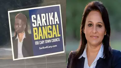Sarika Bansal’s campaign sign defaced in the US
