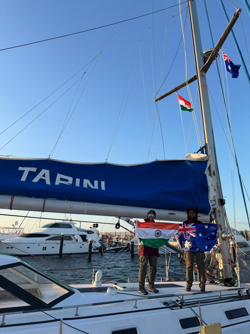 2 Indian Navy women led Tarini docks at Perth for Navika Sagar Parikrama II