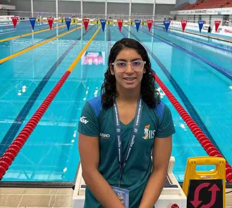 Avni Chhabra from Pathankot Represents India at Singapore National Swimming Championship