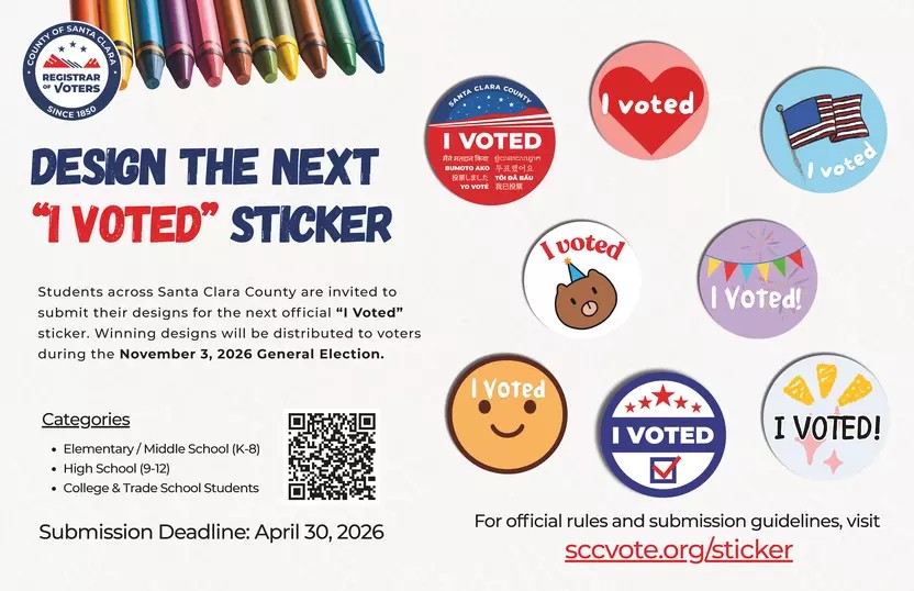 Santa Clara County opens First-Ever “I Voted” Sticker Design Contest