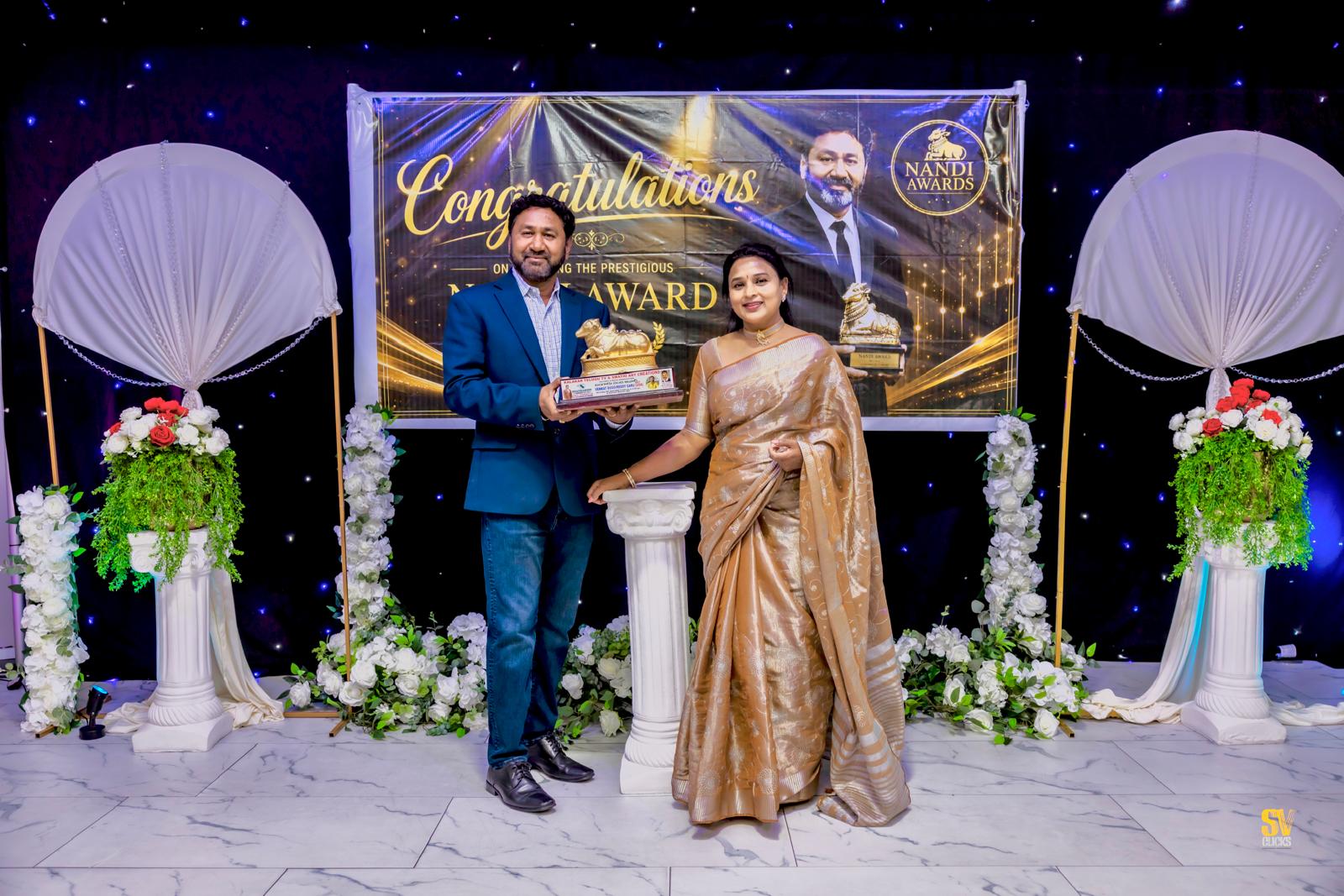 Venkat Duggireddy Receives the Prestigious Poorna Nandi Telugu Tejam Award 2026